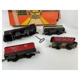 Marx Mechanical Train Set plus 9 Post Cereal Railroad Tin Signs