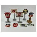 Marx Mechanical Train Set plus 9 Post Cereal Railroad Tin Signs