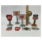 Marx Mechanical Train Set plus 9 Post Cereal Railroad Tin Signs