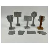 Marx Mechanical Train Set plus 9 Post Cereal Railroad Tin Signs