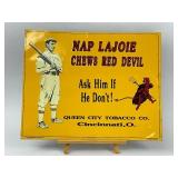Nap Lajoie Chews Red Devil Sign & Van