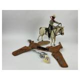 1973 Gabriel The Lone Ranger with Horse Silver - Complete Plus Cap Gun with Holster
