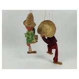 Two Vintage Mexican Folk Art Marionette Puppets