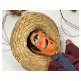 Two Vintage Mexican Folk Art Marionette Puppets