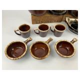 Brown Drip Pottery Lot