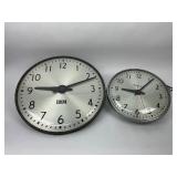 Two Vintage Industrial/School Wall Clocks - IBM & Simplex - Both Work