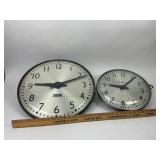 Two Vintage Industrial/School Wall Clocks - IBM & Simplex - Both Work