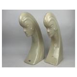 Pair of Vintage Royal Haeger Ceramic Woman Sculpture #6040