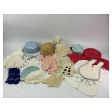 Vintage Clothing Baby/Toddler Knitted Bonnets, bibs, Mittens and Hats