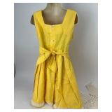 Vintage Clothing Girls Yellow Dress, Red Skirt, and Crocheted Tank Top Garment