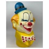 HUGE Clown Head Chalkware Bank