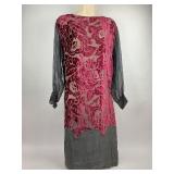 Vintage Clothing Velvet and Silk Sheer Dress Gown