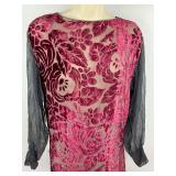 Vintage Clothing Velvet and Silk Sheer Dress Gown