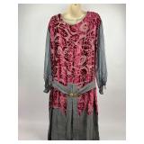 Vintage Clothing Velvet and Silk Sheer Dress Gown
