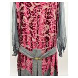 Vintage Clothing Velvet and Silk Sheer Dress Gown