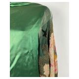 Vintage Clothing Green Silk Satin Dress Gown
