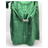 Vintage Clothing Green Silk Satin Dress Gown