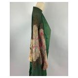 Vintage Clothing Green Silk Satin Dress Gown