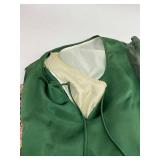 Vintage Clothing Green Silk Satin Dress Gown