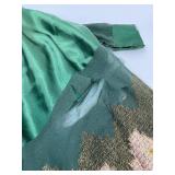 Vintage Clothing Green Silk Satin Dress Gown