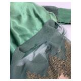 Vintage Clothing Green Silk Satin Dress Gown