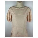 Vintage Clothing Silk Dress Gown with Puffed Sleeves