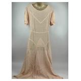 Vintage Clothing Silk Dress Gown with Puffed Sleeves