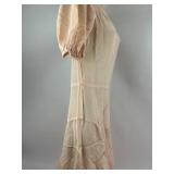 Vintage Clothing Silk Dress Gown with Puffed Sleeves