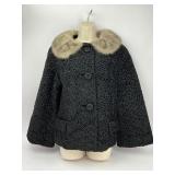 Vintage Astrakin Lepshire Faux Lamb Coat with Mink Fur Collar