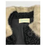 Vintage Astrakin Lepshire Faux Lamb Coat with Mink Fur Collar
