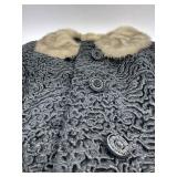 Vintage Astrakin Lepshire Faux Lamb Coat with Mink Fur Collar