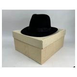 Vintage Colombo Black Fedora Hat with Box