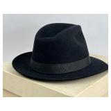 Vintage Colombo Black Fedora Hat with Box