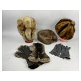 Vintage Fur Hat and Gloves