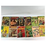 Vintage Dell Comic Book Lot - Walt Disney, Tarzan, Rocky & Friends, Rin Tin Tin, Beetle Bailey, Popeye, Western TV Shows, Plus Several More