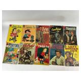 Vintage Dell Comic Book Lot - Walt Disney, Tarzan, Rocky & Friends, Rin Tin Tin, Beetle Bailey, Popeye, Western TV Shows, Plus Several More