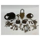 Padlock & Skeleton Key Lot