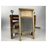 Antique Anchor Brand Clothes Wringer with Washboard and Soap