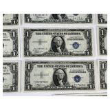 Fourteen Silver Certificate Dollar Bill Currency Money