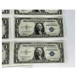 Fourteen Silver Certificate Dollar Bill Currency Money