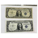 Fourteen Silver Certificate Dollar Bill Currency Money