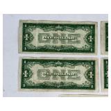 Five Funnyback Silver Certificate Dollar Bill Currency Money - Four 1928 & One 1934