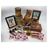 Vintage Tobacco Lot - Tins, Pipes, Pouches, Ashtray