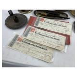Antique Inkwells, Fountain Pens, Desk Set with Candle Holders and a 1901 Penmanship Guide