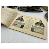 Antique Inkwells, Fountain Pens, Desk Set with Candle Holders and a 1901 Penmanship Guide