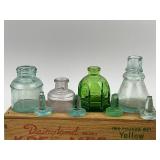 Antique Inkwells, Fountain Pens, Desk Set with Candle Holders and a 1901 Penmanship Guide