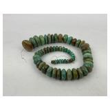 Natrual Turquoise Smooth Rondelle Flat Round Bead Strand for Jewelry Making