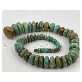 Natrual Turquoise Smooth Rondelle Flat Round Bead Strand for Jewelry Making