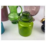 Vintage Glass Lot - Vase, Bowl, Pitcher, Canister, Blown Glass