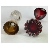 Vintage Glass Lot - Vase, Bowl, Pitcher, Canister, Blown Glass